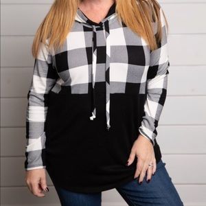 New With Tags Honeyme Hoodie XL Plaid